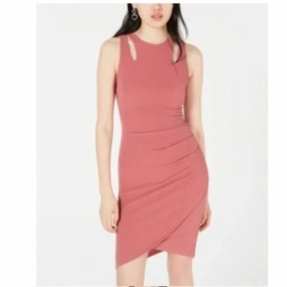 NWT Crave Fame Faux-Wrap Bodycon Dress - Picture 2 of 2